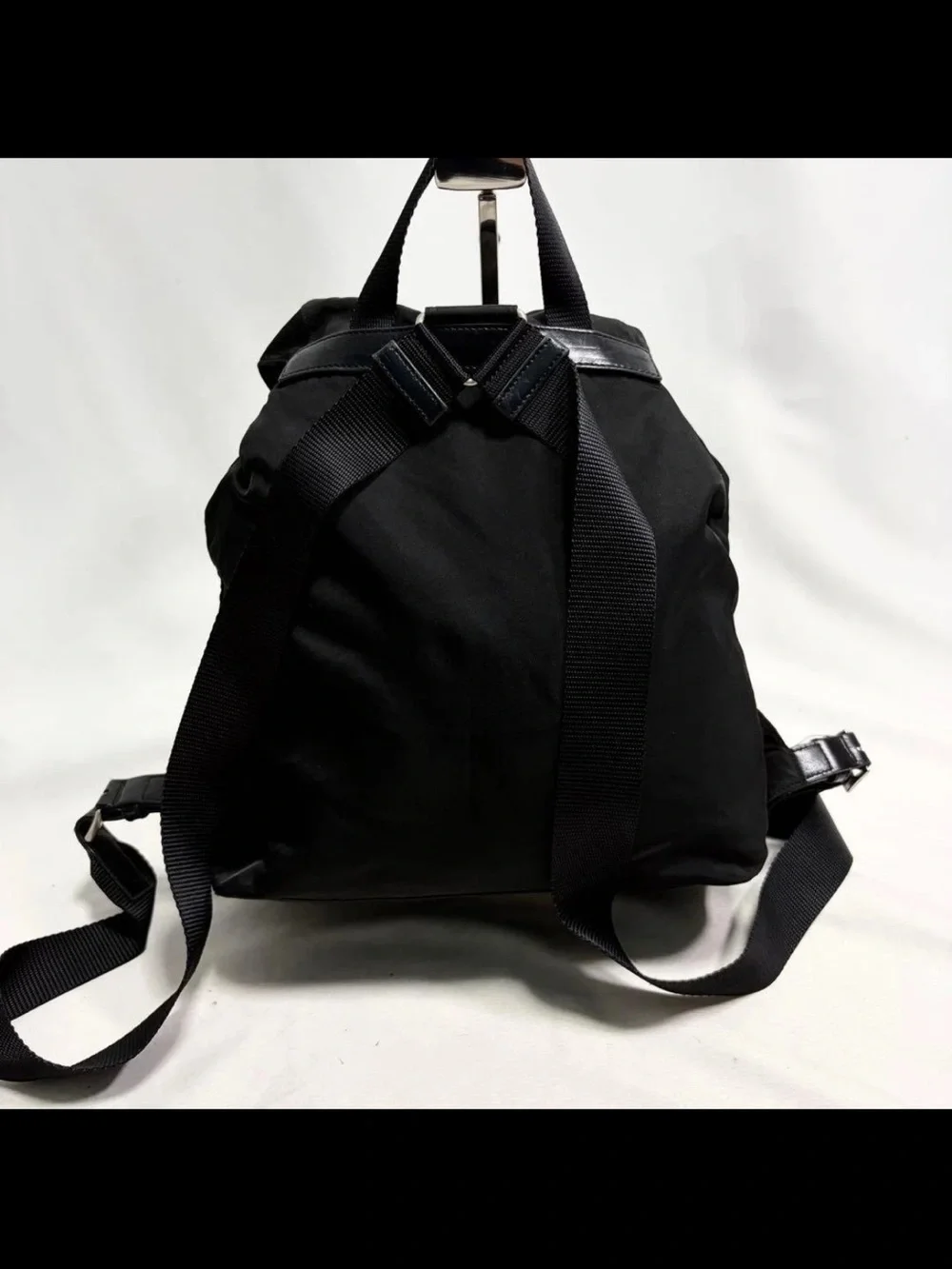 Prada Black Nylon Drawstring Backpack
